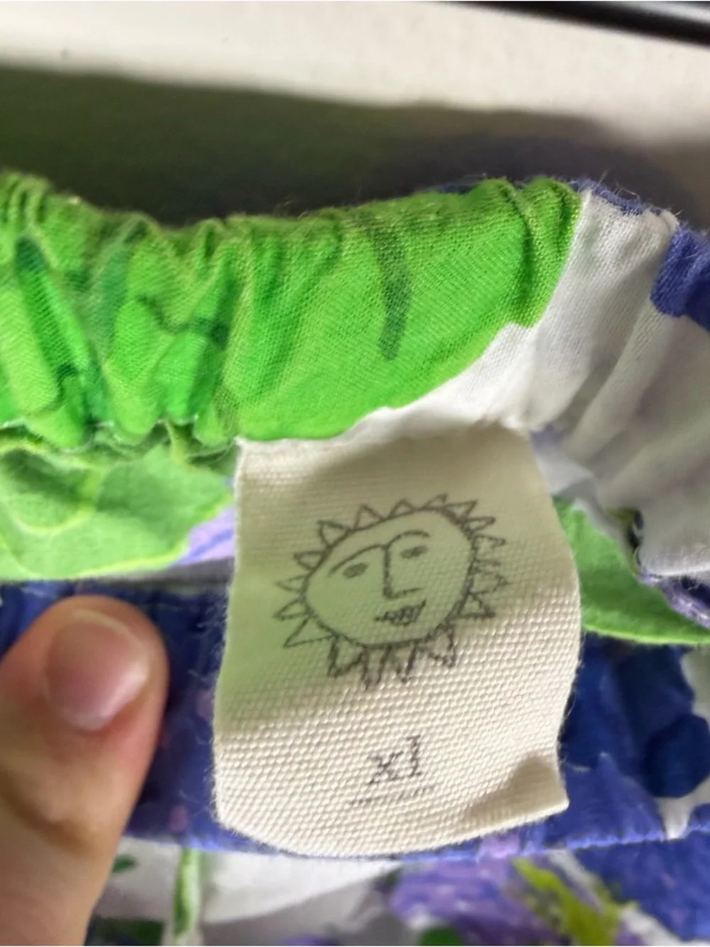 Print Fresh Pajama Pants Wide Leg Crop Hydrangea Hideout Size XL Cotton Frogs - Picture 6 of 7